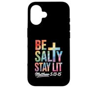 Christian Bible Verse Be Salty Stay Lit Matthew Bible Verse Custodia per iPhone 16