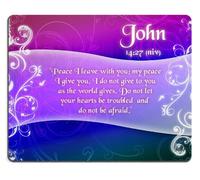 Christian Bible Verse John 14:27 Mouse Pads Customized Made to Order Support Ready 9 7/8 Inch (250mm) X 7 7/8 Inch (200mm) X 1/16 Inch (2mm) High Quality Eco Friendly Cloth with Neoprene Rubber MSD Mouse Pad Desktop Mousepad Laptop Mousepads Comfortable Computer Mouse Mat Cute Gaming Mouse_pad