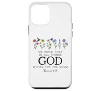 Christian Bible Verse Romans 8:28 We Know God Works for Good Custodia per iPhone 12 mini