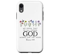 Christian Bible Verse Romans 8:28 We Know God Works for Good Custodia per iPhone XR