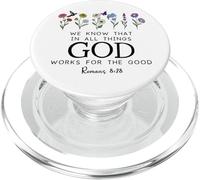 Christian Bible Verse Romans 8:28 We Know God Works for Good PopSockets PopGrip per MagSafe