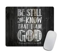 Christian Biblical design Mouse pad Be Still and Know That I am God - Psalm 46:10 Rectangle Non-Slip Rubber Mousepad 9.5 X 7.9 Inch (240mmX