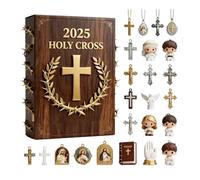 Christian Calendar - 2D Acrylic Jesus Ornaments, 24 Days Religious Christmas Set 2025, Seasonal Christian Designed, Holiday Decoration for Christmas Tree, Church, Home Display