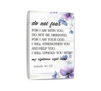 Christian Canvas Wall Art Do Not Fear Isaiah 41:10 Scripture Bible Verse Print for Home Office Living Room Inspirational Decor(Framed,12X18inch(30X45cm))