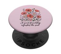 Christian Citazione Floreale Una dolce amicizia rinfresca l'anima PopSockets PopGrip Adesivo