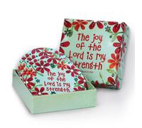 Christian Coasters, 4 Ceramic Coasters in a gift box, with Bible verses or inspi