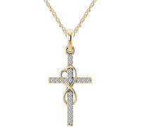 Christian Collane per Le Donne Croce Gioelleria raffinata e alla moda Gesù Crocifisso Ciondolo Catene Al Collo Fortuna Numero 8 Lucido Cubic Zirconia Intarsiato Catena Clavicola Gioielli Lovely and pr