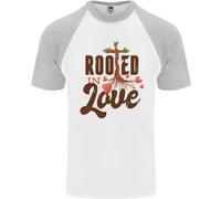 Christian Colore Intenso IN Love Cristianesimo Gesù DA UOMO S/S Baseball T-Shirt