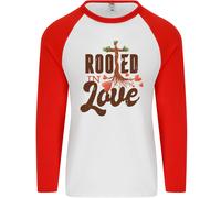 Christian Colore Intenso IN Love Cristianesimo Gesù Uomo L/S Baseball T-Shirt