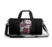 Christian Cross con fiori stampati palestra sport borsa da viaggio borse da viaggio leggero borse weekender per uomo donna, Stile:, 17.7in/9in/9in, MHXYZHW
