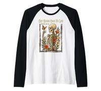 Christian Faith Dry Bones Come To Life Scheletro Floreale Maglia con Maniche Raglan