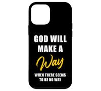 Christian Faith Inspirational Reminder - God Will Make a Way Custodia per iPhone 12 mini
