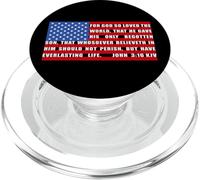 Christian Faith John 3:16 Bible Verse USA Flag of America PopSockets PopGrip per MagSafe