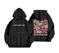 Christian Faith Over Fear Matching Best Friend Felpe con cappuccio per le donne 2025 Lettera Gesù Graphic Pullover Abiti Dio Workou Country Casual Felpe con cappuccio Preppy Pray The Lord Y2K Sottile