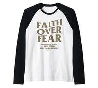 Christian Faith Over Fear Shirt Men Jesus Religious Shirts Maglia con Maniche Raglan