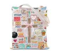 Christian Faith Tote Bag Religioso Riutilizzabile Grocery Shopping Bag Preghiera Borsa a tracolla Dio Gesù, Borsa a tracolla, 35*40cm