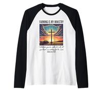 Christian Farmer Farming è Il Mio Signore del Ministero Gesù Cristo Maglia con Maniche Raglan