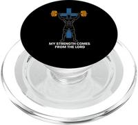 Christian Fitness My Strength From The Lord Mens Bibbia Verse PopSockets PopGrip per MagSafe