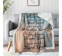 Christian Gifts - Coperta in pile Sherpa con pensieri ispiratori e preghiere, coperta Sherpa con versi biblici per divano letto, regali religiosi per donne e uomini, per compleanno, Natale, 127 x 152