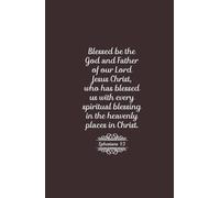 Christian Gifts | Spiritual Blessing Ephesians 1:3: Brown Bible Journal Notebook With 100 Scripture Verses for Men, Women and Teens | Inspirational ... Pages for Writing Notes, Compact Handy Size
