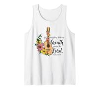 Christian Guitar Floral Salmo 150:6 Scritture Musica Fede Canotta