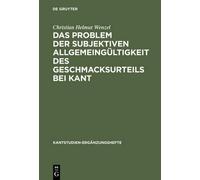 Christian Helmu Das Problem der subjektiven Allgemeingültigke (Copertina rigida)