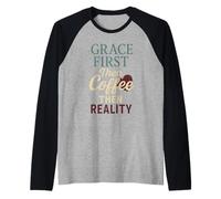 Christian Homeschool Mamma Esausto Caos Fede Umorismo Maglia con Maniche Raglan