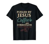 Christian Homeschool Mamma Esausto Caos Fede Umorismo Maglietta