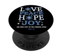 Christian Inspirational Art Pop Socket - Love Peace Hope Joy PopSockets PopGrip Adesivo