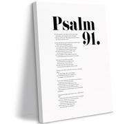 Christian Inspirational Canvas Print Psalm 91 Scripture Wall-Art Bible Verse Decor for Home Office Gift for Men Women Couples(Unframed,12x18inch(30x45cm))