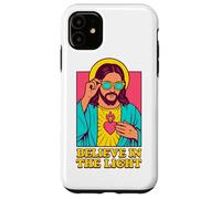 Christian Jesus Believe In The Light Anime Pop Art Bianco Custodia per iPhone 11