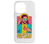 Christian Jesus Believe In The Light Anime Pop Art Bianco Custodia per iPhone 14 Pro Max