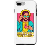Christian Jesus Believe In The Light Anime Pop Art Bianco Custodia per iPhone 7 Plus/8 Plus
