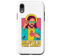 Christian Jesus Believe In The Light Anime Pop Art Bianco Custodia per iPhone XR
