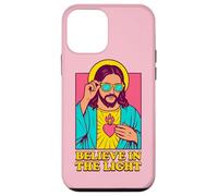 Christian Jesus Believe In The Light Anime Pop Art Rosa Custodia per iPhone 12 mini
