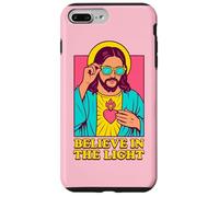 Christian Jesus Believe In The Light Anime Pop Art Rosa Custodia per iPhone 7 Plus/8 Plus
