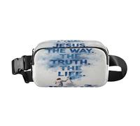 Christian Jesus Faith Modern White Cute Cross Body Bag Belt Pack per donne uomini grande capacità con cinghia regolabile per allenamento corsa escursionismo mandiles para mujer de cocina