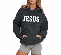 Christian Jesus Felpe con cappuccio Y2K da donna Comfort Lettera Casual con cappuccio Abiti Gesù Salva Carino Personalizzato Felpe con cappuccio Grafica Anime Faith Pray The Lord Pullover Vestibilità