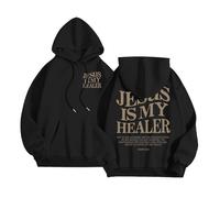 Christian Jesus Is My Healer Felpe con cappuccio occidentale da donna vestibilità ampia estiva da spiaggia pullover abiti Trust In The Lord Y2K Preppy Casual Graphic con cappuccio Top Vintage I Love