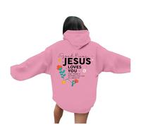 Christian Jesus Loves You Cartoon Felpe con cappuccio da donna 2025 Grafica con cappuccio Pullover Abiti Dio Carino Maglioni Personalizzati Signore Fede Pregare Il Signore Con Cappuccio Vestibilità