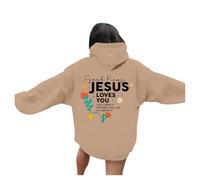 Christian Jesus Loves You Cartoon Felpe con cappuccio da donna 2025 Grafica con cappuccio Pullover Abiti Dio Carino Maglioni Personalizzati Signore Fede Pregare Il Signore Con Cappuccio Vestibilità