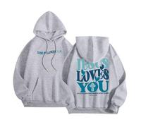 Christian Jesus Loves You Plain Felpe con cappuccio da donna Workou Casual con cappuccio Felpe Dio vestibilità ampia estetica lettera grafica maglioni alla moda fede occidentale maglione religioso