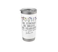 Christian Joshua 1:9 Bible Verse Be Strong Scripture Brave Bicchiere termico in acciaio inox doppia parete