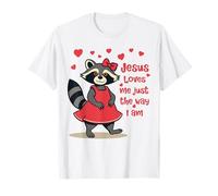 Christian Kids Racoon Jesus mi ama così come sono Maglietta