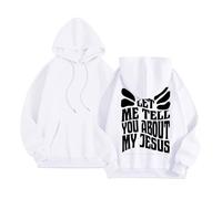 Christian Let Me Tell You About My Jesus Felpa con cappuccio da donna autunno manica lunga trendy con cappuccio vestiti religioso carino tinta unita girocollo grafica casual felpe Backwoods Dio