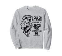 Christian Lion "Posso fare tutte le cose attraverso Cristo" Bibbia Felpa