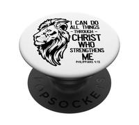 Christian Lion "Posso fare tutte le cose attraverso Cristo" Bibbia PopSockets PopGrip Adesivo