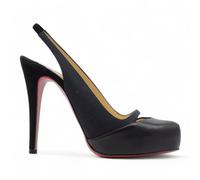 Christian Louboutin Sandy Pumps 120 Tessuto E Pelle Nera EU 36,5 US 6 - Nuovo