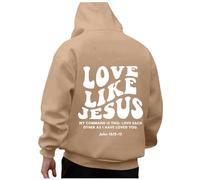 Christian Love Like Jesus Felpe con cappuccio da donna Carina Lettera Morbida con cappuccio Pullover Felpe con cappuccio Pray The Lord Fall Abiti grafici Moda Essenziale Dio Religioso Divertente