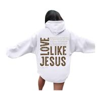 Christian Love Like Jesus Felpe con cappuccio da donna Y2K con cappuccio Pullover con cappuccio Felpe con cappuccio Religioso Vestibilità ampia Grafica Lettera Top Trendy Autunno Fede Fiducia nel